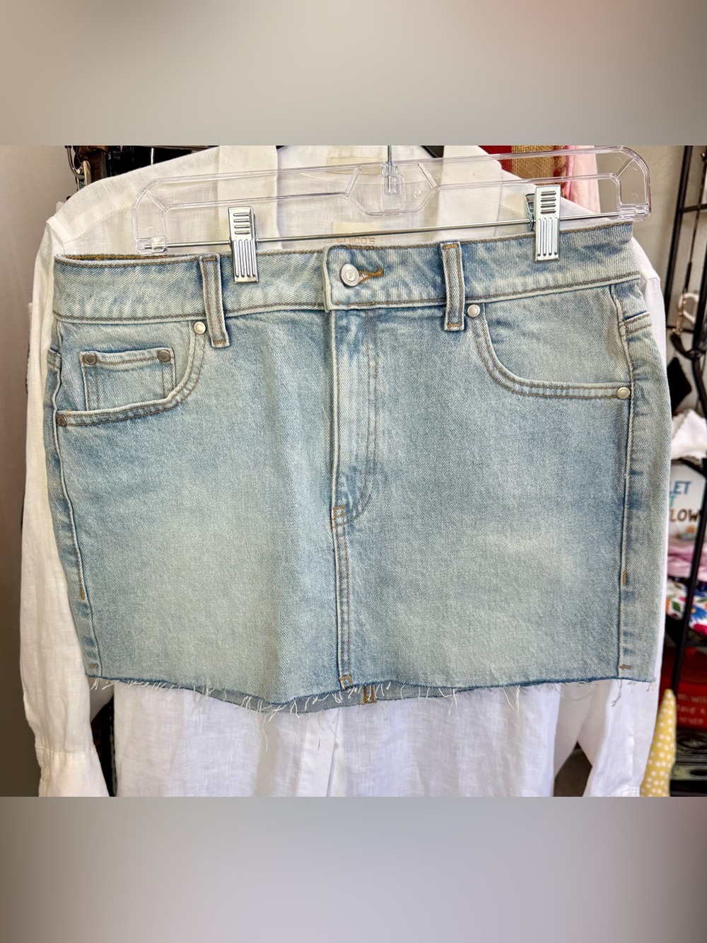 Victoria's Secret Light Blue Denim Mini Skirt size M nwot